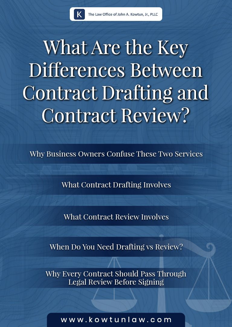 What Are the Key Differences Between Contract Drafting and Contract Review